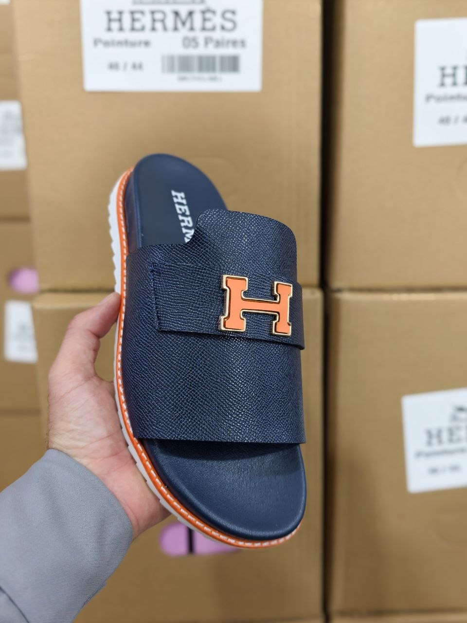 Hermes Sandal Blue nuit